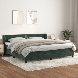 Boxspringbett mit Matratze Dunkelgrün 200x200 cm Samt