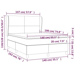 Boxspringbett mit Matratze Dunkelbraun 140x190 cm Stoff