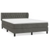 Boxspringbett mit Matratze Dunkelgrau 140x200 cm Samt