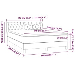 Boxspringbett mit Matratze Dunkelgrau 140x200 cm Samt