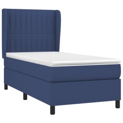 Boxspringbett mit Matratze Blau 80x200 cm Stoff