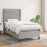 Boxspringbett mit Matratze Hellgrau 90x190 cm Stoff