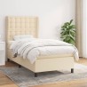 Boxspringbett mit Matratze Creme 80x200 cm Stoff