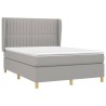 Boxspringbett mit Matratze Hellgrau 140x190 cm Stoff