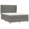 Boxspringbett mit Matratze Dunkelgrau 140x200 cm Stoff