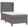 Boxspringbett mit Matratze Grau 80x200 cm Kunstleder