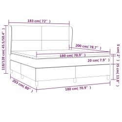 Boxspringbett mit Matratze Schwarz 180x200 cm Kunstleder