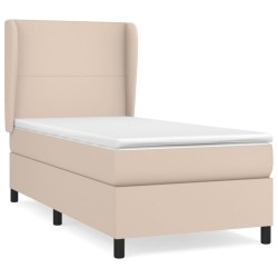 Boxspringbett mit Matratze Cappuccino-Braun 90x190cm Kunstleder