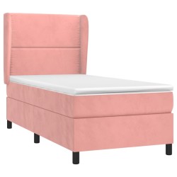 Boxspringbett mit Matratze Rosa 90x190 cm Samt