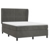 Boxspringbett mit Matratze Dunkelgrau 140x200 cm Samt