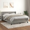 Boxspringbett mit Matratze Hellgrau 140x190 cm Samt