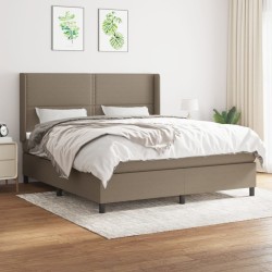 Boxspringbett mit Matratze Taupe 180x200 cm Stoff