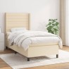 Boxspringbett mit Matratze Creme 100x200 cm Stoff