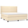 Boxspringbett mit Matratze Creme 160x200 cm Stoff