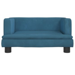 Kindersofa Blau 60x40x30 cm Samt