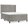 Boxspringbett mit Matratze Hellgrau 140x200 cm Samt