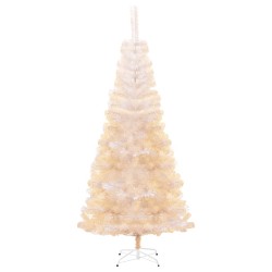 Künstlicher Weihnachtsbaum Schillernde Spitzen Weiß 210 cm PVC