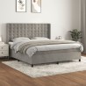 Boxspringbett mit Matratze Hellgrau 160x200 cm Samt