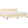 Boxspringbett mit Matratze & LED Creme 200x200 cm Stoff