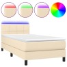 Boxspringbett mit Matratze & LED Creme 80x200 cm Stoff