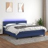 Boxspringbett mit Matratze & LED Blau 160x200 cm Stoff