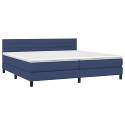 Boxspringbett mit Matratze & LED Blau 200x200 cm Stoff