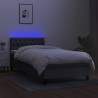 Boxspringbett mit Matratze & LED Dunkelgrau 100x200 cm Stoff