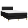 Boxspringbett mit Matratze & LED Schwarz 120x200 cm Stoff