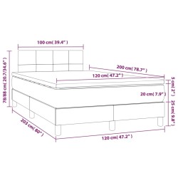 Boxspringbett mit Matratze & LED Schwarz 120x200 cm Stoff