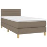 Boxspringbett mit Matratze & LED Taupe 90x200 cm Stoff