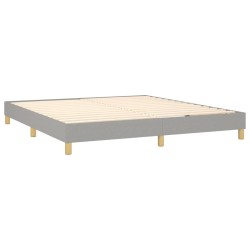 Boxspringbett mit Matratze & LED Hellgrau 160x200 cm Stoff