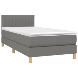 Boxspringbett mit Matratze & LED Dunkelgrau 80x200 cm Stoff