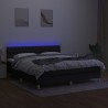 Boxspringbett mit Matratze & LED Schwarz 180x200 cm Stoff