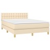 Boxspringbett mit Matratze & LED Creme 140x190 cm Stoff