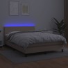 Boxspringbett mit Matratze & LED Cappuccino-Braun 140x190cm