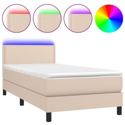 Boxspringbett mit Matratze & LED Cappuccino-Braun 90x200cm