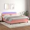 Boxspringbett mit Matratze & LED Rosa 160x200 cm Samt