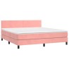 Boxspringbett mit Matratze & LED Rosa 160x200 cm Samt