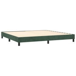 Boxspringbett mit Matratze & LED Dunkelgrün 200x200 cm Samt