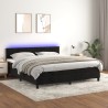 Boxspringbett mit Matratze & LED Schwarz 160x200 cm Samt