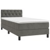 Boxspringbett mit Matratze & LED Dunkelgrau 80x200 cm Samt