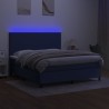 Boxspringbett mit Matratze & LED Blau 180x200 cm Stoff