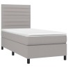 Boxspringbett mit Matratze & LED Hellgrau 100x200 cm Stoff