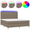 Boxspringbett mit Matratze & LED Taupe 160x200 cm Stoff