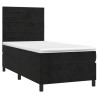 Boxspringbett mit Matratze & LED Schwarz 90x190 cm Samt