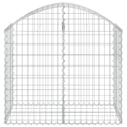 Gabione mit Hochbogen 100x50x80/100 cm Verzinktes Eisen