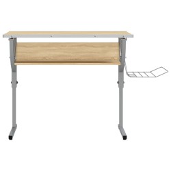 Basteltisch Sonoma Eiche & Grau 110x53x(58-87) cm Holzwerkstoff