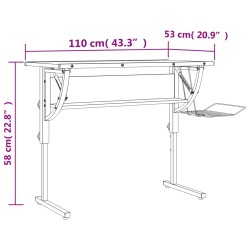 Basteltisch Sonoma Eiche & Grau 110x53x(58-87) cm Holzwerkstoff