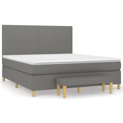 Boxspringbett mit Matratze Dunkelgrau 180x200 cm Stoff