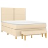 Boxspringbett mit Matratze Creme 140x200 cm Stoff